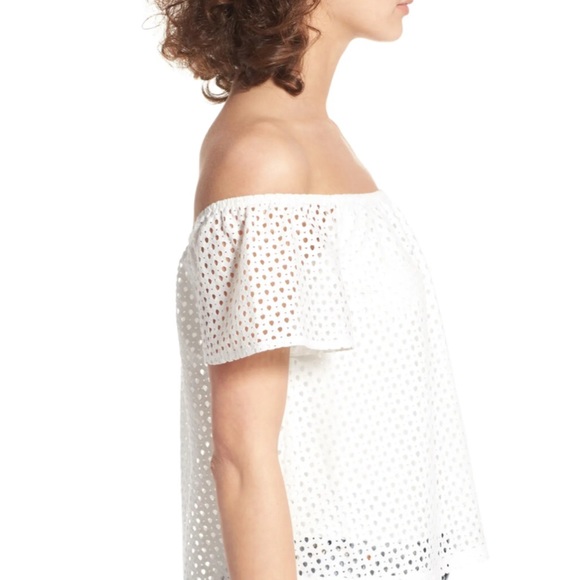 NEW! BP White Eyelet off the shoulder top with Tags. - Picture 5 of 5